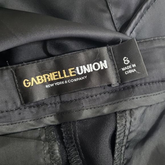 Gabrielle Union Black Satin Cargo Jogger Pants Womens 8 Relaxed Dressy N… - Picture 3 of 13